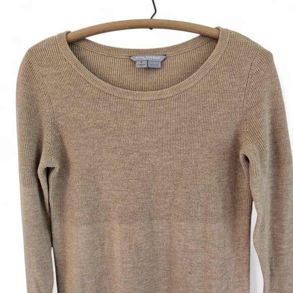 Royal Robbins Women's Wool Blend Camel Brown Textured Knit Sweater Small - Picture 4 of 16